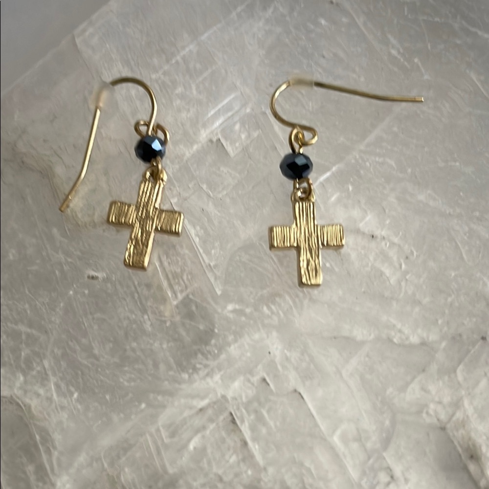 Bansri Cross Dangle Earrings